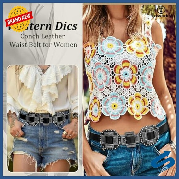 Western Leather Concho Belt Chunky Festival Boho Women\'s Accessory main image 4